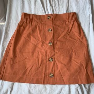 Brown button down skirt